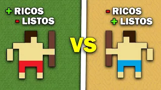 100 Ricos Idiotas vs 1000 Pobres Inteligentes - WorldBox