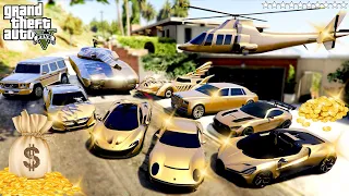 GTA 5 - Stealing  $100,000,000 Super Gold Cars with Franklin! ( GTA V Real Life Cars #32)