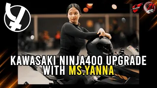 KAWASAKI NINJA 400 MUFFLER UPGRADE WITH MS. YANNA