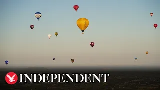 Balloons fill the sky after lift off at Bristol's International Fiesta