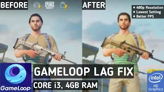Gameloop Lag Fix Low End PC | How To Play Gameloop On 4GB RAM Core i3 Intel HD Graphics 4400