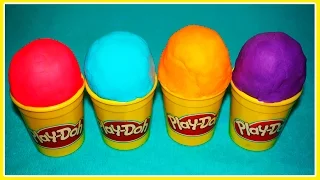 4 Play Doh Ice Cream Surprise Eggs with Toys: Marvel Thor, Hello Kitty, Angry Birds, My Little Pony