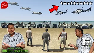 What Happens If You Get 10 Stars in GTA 5 Epic Cop Battle Escape and Real Reaction | Indian Reaction