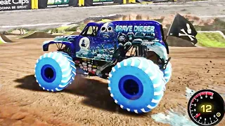 Monster Jam | Monster Trucks | Steel Titans Monster Jam Freestyle and Racing (ft. Grave Digger Ice)