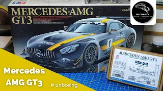 Tamiya Mercedes AMG GT3 & Hobby Design Detail-Set - Unboxing