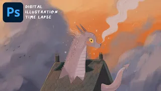 Dragon Illustration Process ↟ Photoshop Time-lapse