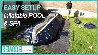 Small Above Ground Pool | Inflatable Pool and Spa Easy Setup | Remodelaholic