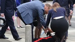 Prince William Rushes to Help Dignitary Who Took a Tumble While on School Tour