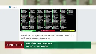 КИТАЙ визнав Росію АГРЕСОРОМ в ООН