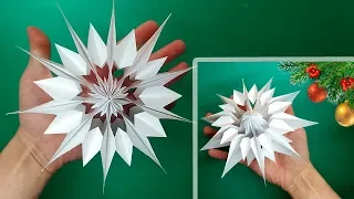 3D Snowflake paper for the New Year / How to make / Sample Idea Crafts Christmas / 折り紙 クリスマス #3D ❄️