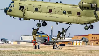 US CH-47 Chinook Delivers Historic Lowa F-80 Aircraft Back to Camp - US Army@Defxofficials