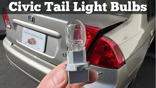 How to Replace 2001 - 2005 Honda Civic Tail light Bulbs - Change Remove Reverse Brake Rear Turn Bulb