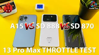 iPhone 13 Pro Max vs Mi 11 Ultra vs POCO F3 ANTUTU THROTTLE TEST