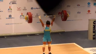 Almaty 2014 Women 53 kg Zulfiya Chinshanlo Clean and Jerk 133 kg