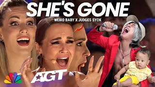 The Amazing Voice On The World Stage Makes The Judges Hysterical When A Weird Baby Sings She's Gone!