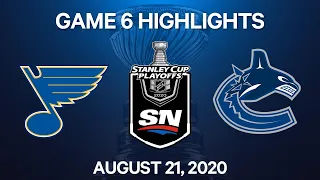 NHL Highlights | 1st Round, Game 6: Blues vs. Canucks - Aug. 21, 2020