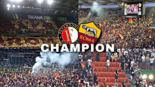 Stadium atmosphere when AS Roma won the 2022 UEFA Conference