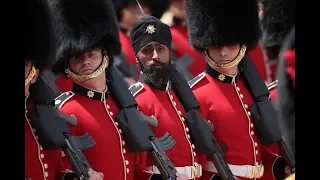Sikh soldier wears a turban in Queen's official birthday parade