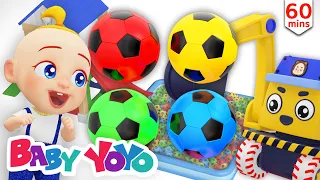 The Colors Song (Soccer Ball Pool Construction) + more nursery rhymes & Kids songs -Baby yoyo