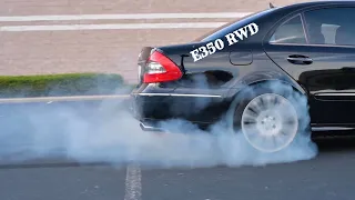 w211 Mercedes E350 Burnout and donuts