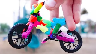 Riding a Play-Doh bike | BMX Tech Deck Cult | BMX Finger | Flick Tricks | BMX Play-Doh