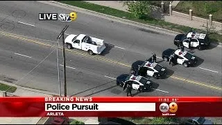 Assault Suspect Vehicle Comes To A Stop After Police Pursuit