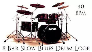 Free 8 BAR SLOW BLUES DRUM LOOP 40 bpm