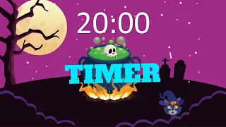 Halloween Animations 20 MINUTE TIMER with Halloween Music and Alarm