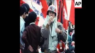 SYND 29-4-70 STUDENTS HOLD A RALLY AND MARCH THROUGH TOKYO STREETS IN AN OKINAWA DAY DEMONSTRATION T