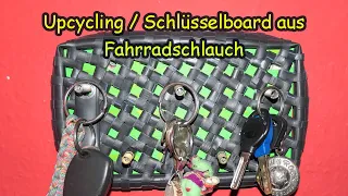 Schlüsselboard mit Fahrradschlauch Ventilen herstellen/upcycling