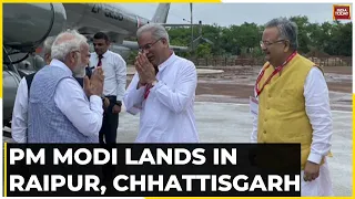 PM Modi Lands In Raipur, Chhattisgarh; Projects Worth 7,600 Cr To Be Unveiled