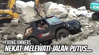 BIKIN GEGER ... Mobil Yang Pertama Melintasi Di Jalan Putus Lembah Anai