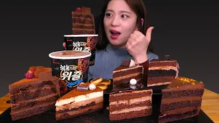 🍫Sinae's choice chocolate cake😍 [Chocolat cake, twosome, chocolate ice cream] Mukbang😋