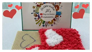 HALI KAYDIRMAZ ÜZERİNE TIĞ İŞİ ANA KUZUSU İP İLE PASPAS YAPIMI/CROCHET WORK MAT MAKING