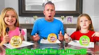 Eating Tiny Food for 24 Hours with Mini Brands Series 2 from 5 Surprise!!!