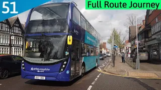 Full Route Journey - 51 Arriva Midlands - Braunstone to Leicester City Centre