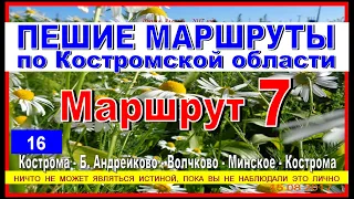 ПЕШИЕ МАРШРУТЫ по Костромской области Б. Андрейково  - Минское -  Кострома