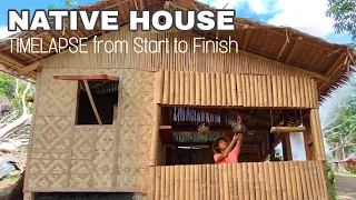 NATIVE HOUSE BUILT FROM START TO FINISH TIMELAPSE IN PHILIPPINE | BAHAY KUBO NA 10,000 PESOS GASTOS