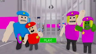 BUFF POLICE FAMILY PRISON RUN ESCAPE  Obby New Update Roblox - All Bosses Battle FULL GAME #roblox