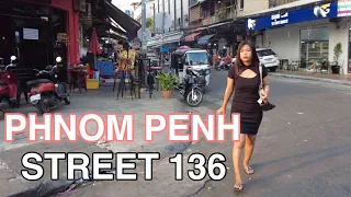 Walking tour around Phnom Penh street 136 | Cambodia 2022