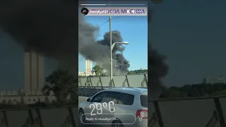 fireworks fire in Moscow Russia