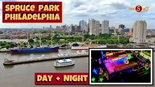 SPRUCE STREET HARBOR PARK - Philadelphia Drone Video Day + Night