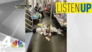 Nasty NYC Subway Car Found Trashed With Garbage | Listen Up