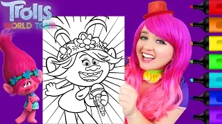 Coloring Poppy Singing Trolls 2 World Tour Coloring Page Prismacolor Markers | KiMMi THE CLOWN