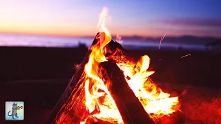 Cozy Campfire (Beach) 🔥 Relaxing Fireplace Sounds 🔥 Burning Fireplace & Crackling Fire Sounds