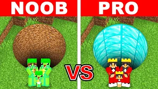 Minecraft: NOOB vs PRO: SECRET TUNNEL BUILD CHALLENGE TO PROTECT MY FAMILY!