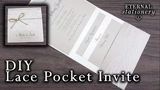 How to make a rustic lace pocket invitation | DIY wedding invitations