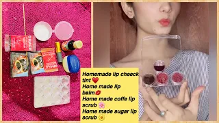 Homemade Lip and Cheek Tint | Lip Balm | Coffee Scrub | Best Lips Hacks For Winters | #foryou