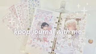 🌷🍰Kpop journal with me: starting a new ring binder, yeonjun + soobin deco spread with lots of pink!