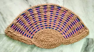 How to make rug, carpet, table mat, door mat using old T-shirts and jute rope